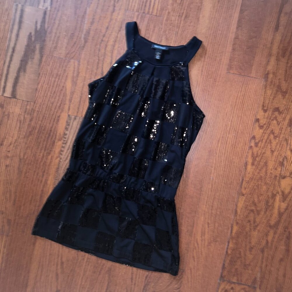 Whbm Sequin Check Halter Tunic Patchwork Sequins … - image 4